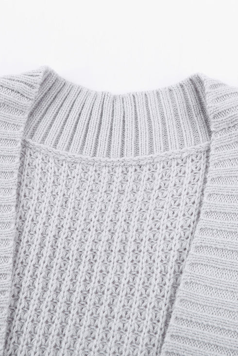 Pocket Knitted Solid Color Cardigan